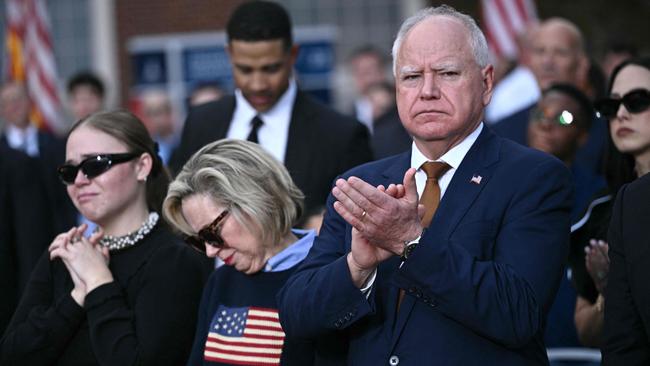 Tim Walz and his wife Gwen Walz. Picture: AFP