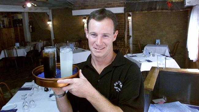 Holbrook at his seafood restaurant ''Snappers'' during his stint with Penrith. Picture: Roy Haverkamp