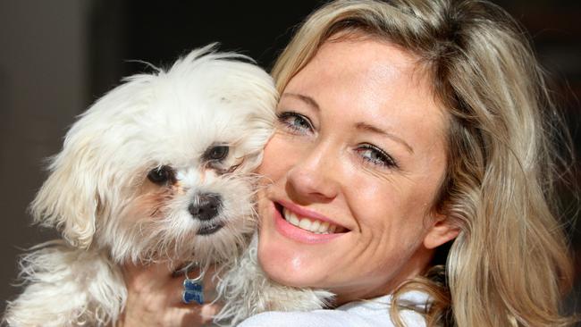 Amber Petty with her dog, Marley.