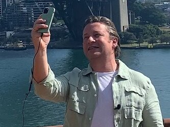 SYDNEY, AUSTRALIA - NOVEMBER 10: British chef Jamie Oliver poses for a photo at Circular Quay before an exclusive brunch at Jamie's Italian onboard Royal Caribbean's Ovation of the Seas on November 10, 2023 in Sydney, Australia. (Photo by Rocket Weijers/Getty Images for Royal Caribbean)