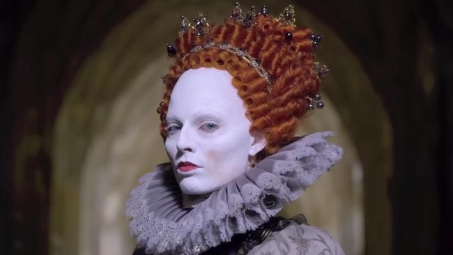 Margot Robbie as Queen Elizabeth I in Mary Queen of Scots. Picture: Focus Features