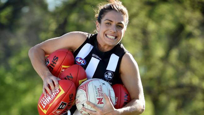 Ash Brazill is juggling AFLW and Super Netball commitments. Picture: Jay Town