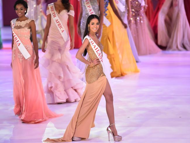 Miss Thailand Maeya Nonthawan won the People’s Choice award. Picture: Leon Neal / AFP