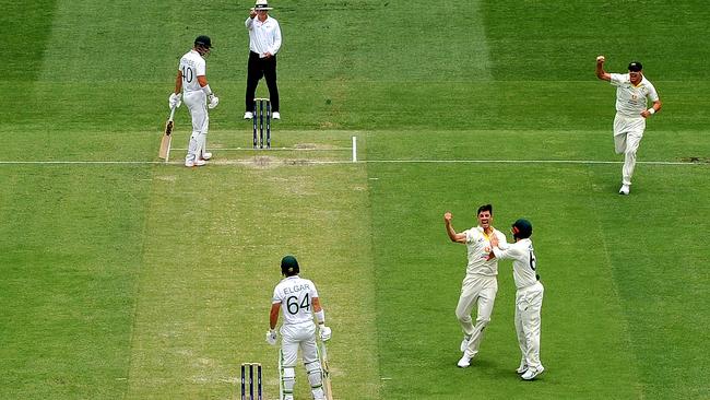 The Gabba deck was a bowler’s paradise. Picture: Getty Images