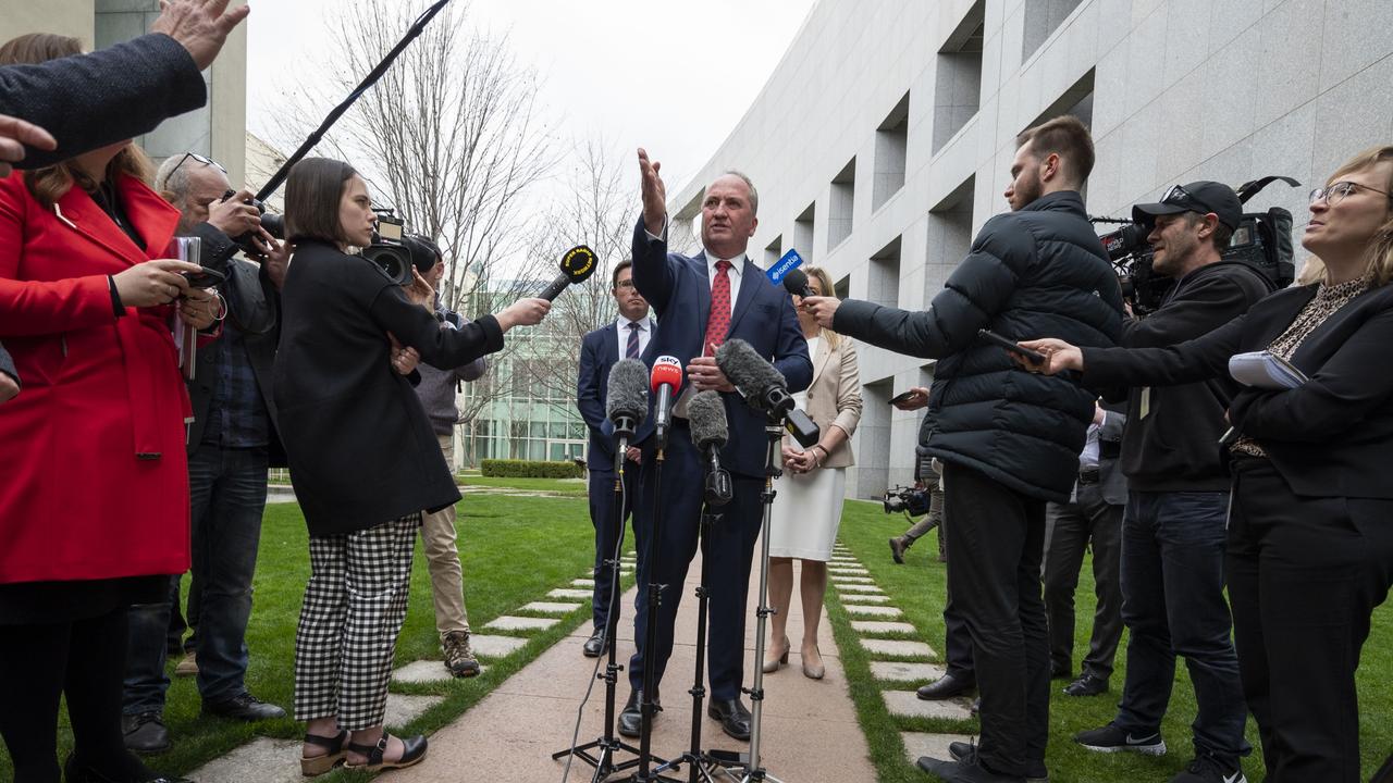 Barnaby Joyce after winning the leadership spill. Picture: NCA NewsWire / Martin Ollman