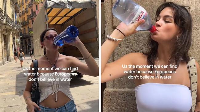 Europeans 'don't drink water' and TikTok is furious about it. Picture: TikTok