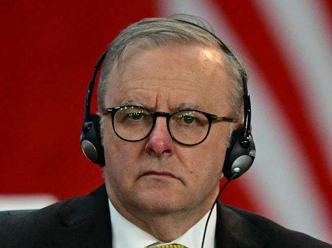 Australia's Prime Minister Anthony Albanese attends the second session of the G20 Leaders' Meeting in Rio de Janeiro, Brazil, on November 18, 2024. (Photo by Pablo PORCIUNCULA / AFP)