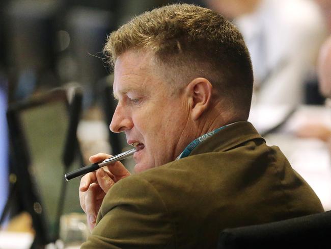 Council planning meeting at Council Chambers for the Sunland Towers at Mariners Cove.Councillor William Owen-Jones during the meeting.Picture: Richard Gosling