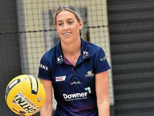 SHAPING UP WELL: Cara Koenen at a Sunshine Coast Lightning netball clinic at the Caloundra Indoor Stadium. Picture: Warren Lynam