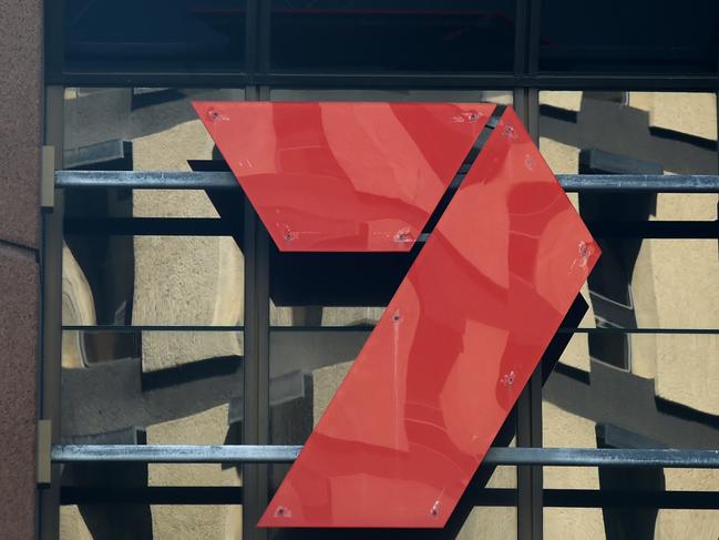 The logo on the Channel Seven building in Sydney on Wednesday, Feb. 18, 2015. Seven West Media has reported a net loss of $993.63m, a significant swing from its $150.11m net profit in the previous corresponding period.  (AAP Image/Paul Miller) NO ARCHIVING