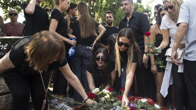 Family and friends of May Naim, 24, who was murdered by Palestinians militants in a nature party near the Israeli border with Gaza strip, at her funeral. Picture: Getty