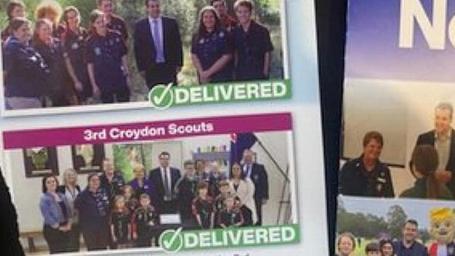 Michael Sukkar has used pictures of scout groups in his federal election newsletter, possibly without permission from Scouts Victoria. Picture: Supplied.