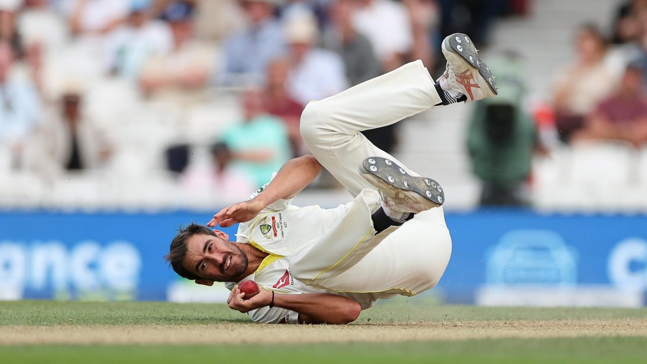 Mitchell Starc was flayed early before finishing with four wickets. (Photo by Ryan Pierse/Getty Images)