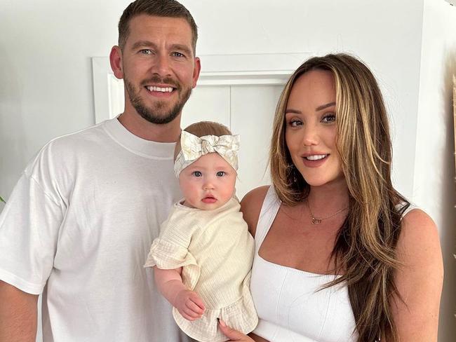 Charlotte Crosby with her fiance Jake and their daughter Alba. Picture: Instagram
