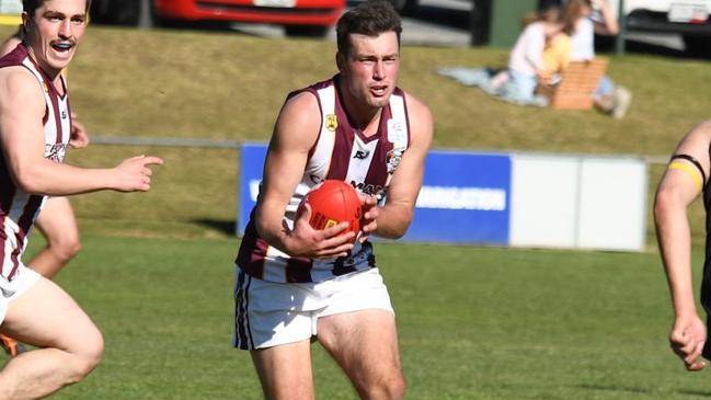 Nick Jaensch in action for the Rams. Picture: Nairne Bremer Football Club