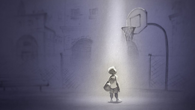 A scene from Keane’s Oscar-winning short animation Dear Basketball which he created with the late Kobe Bryant.