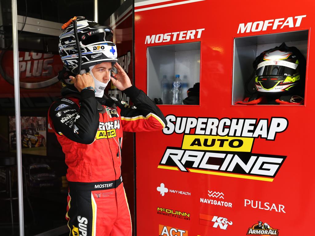 Scott McLaughlin celebrates after getting pole position after the top 10 shootout. 2019 Supercheap Auto Bathurst 1000, the pinnacle of the Virgin Australia Supercars Championship. #17 Shell V-Power Racing Scott McLaughlin/Alex Premat, Ford Mustang GT. Picture Rohan Kelly