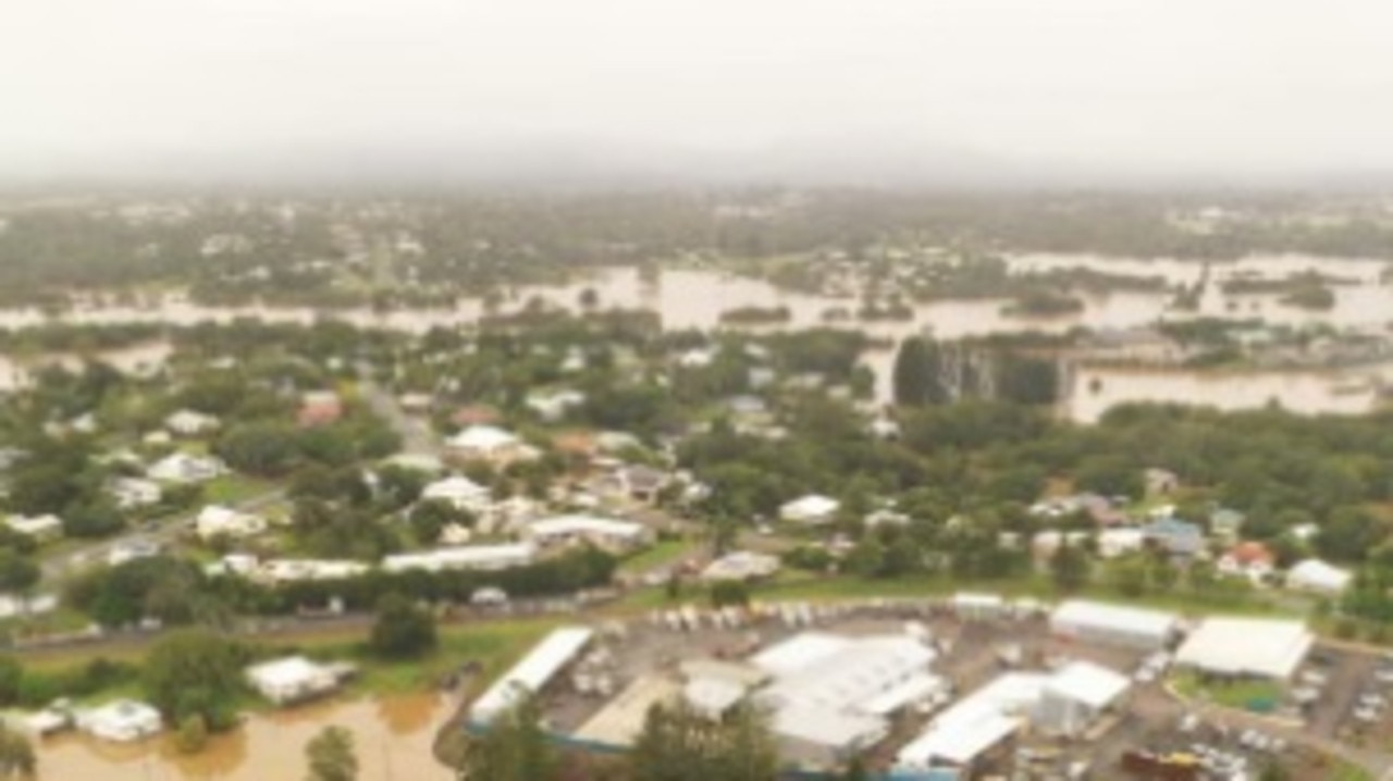 Aerial photos of Gympie flood taken this morning aerial pics taken at 6.30am today., It is VITAL that we give credit to the people who gave us these pics in each caption -****** MUST CREDIT EVERY PIC USED**** Infinity Flights Photography,