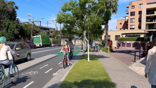 An artist's impressions for the Pippita Rail Trail at Church St, Lidcombe.