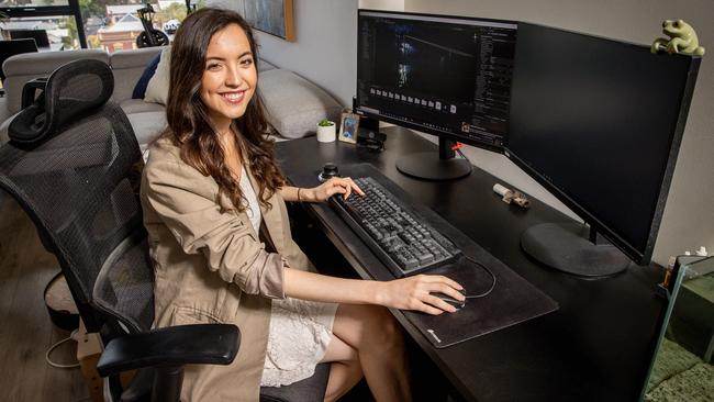 3D animation specialist Xandra Haynes has built a successful business by freelancing.Picture: Jake Nowakowski