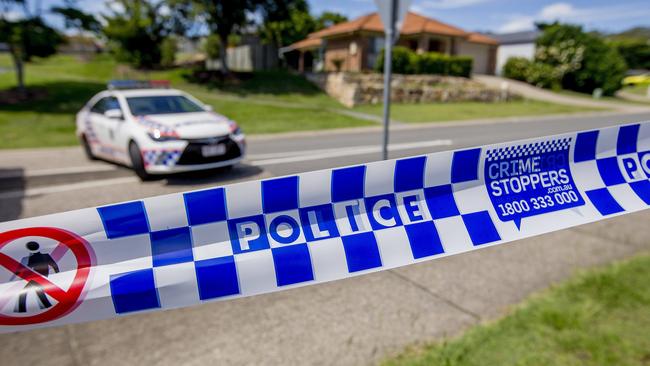 Police at the scene of a shooting at Upper Coomera. Picture: Jerad Williams