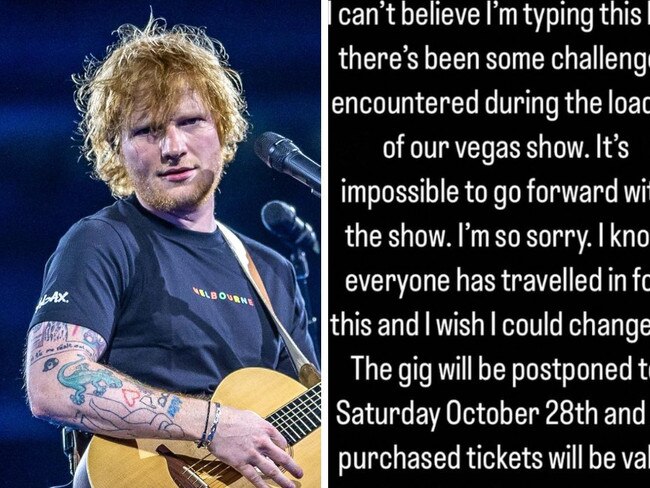 Ed Sheeran has abruptly cancelled his Las Vegas concert, just hours before it was due to start.