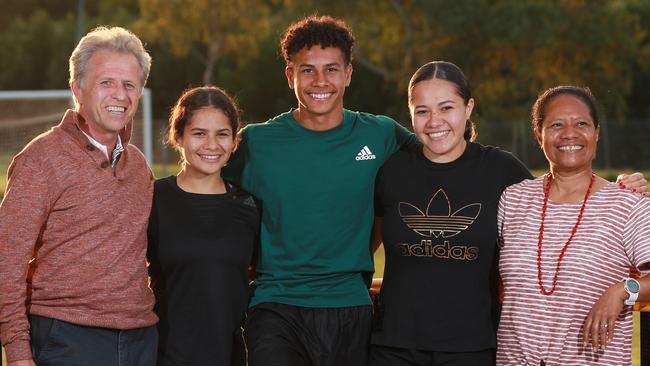 The Fowler family – Kevin, Louise, Seamus Ciara and Nido Fowler are excited to see their daughter and sister Mary play for the Matildas at the Olympic Games in Tokyo. Picture: Brendan Radke