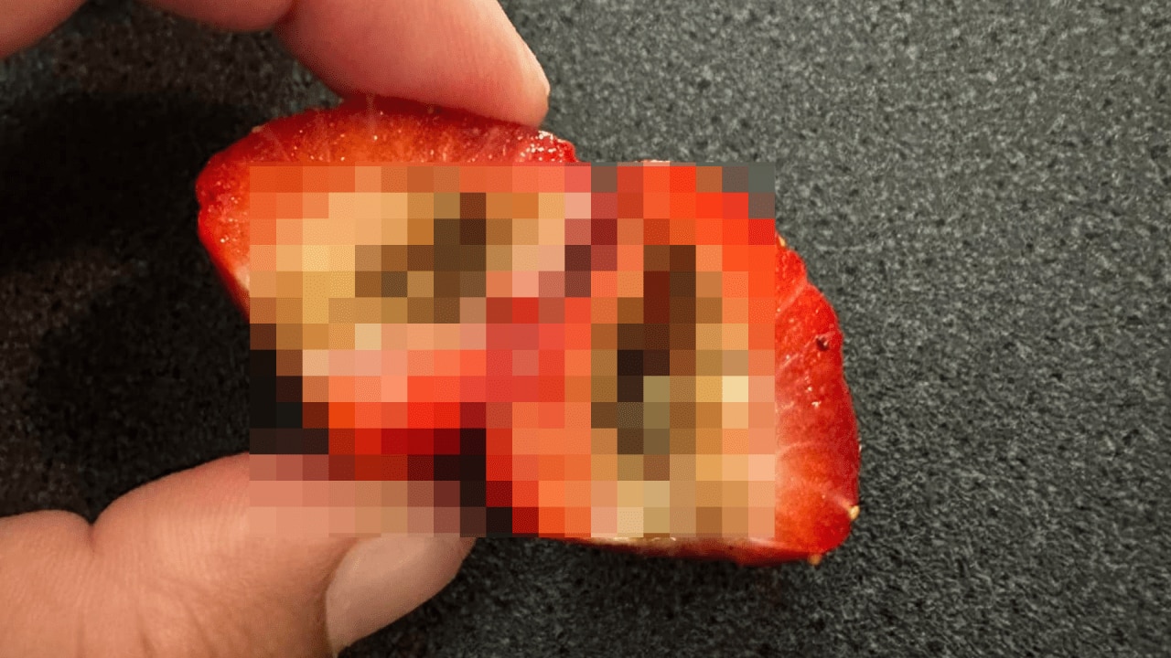 'Please be careful': Mum's warning over gross strawberry find