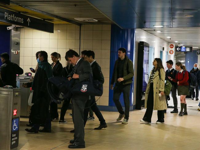 Commuters at Bondi Junction Train Station in Sydney this morning as Rail Strikes continue. Picture: Gaye Gerard / NCA Newswire