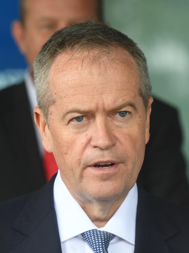 Opposition Leader Bill Shorten speaks at a press conference in NSW on Wednesday. 