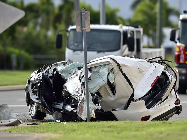 Four children are dead this morning after a crash at a Garbutt intersection, Townsville. The children are confirmed to be between the ages of 14 and 18-years-old, have died after their car crashed at the intersection of Duckworth St and Bayswater Rd at 4.30am. PICTURE: MATT TAYLOR.