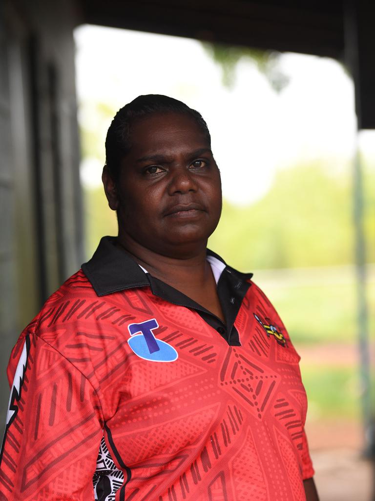 Rockhole residents Somara Ryan outside after a week long hard lockdown. Picture: Amanda Parkinson