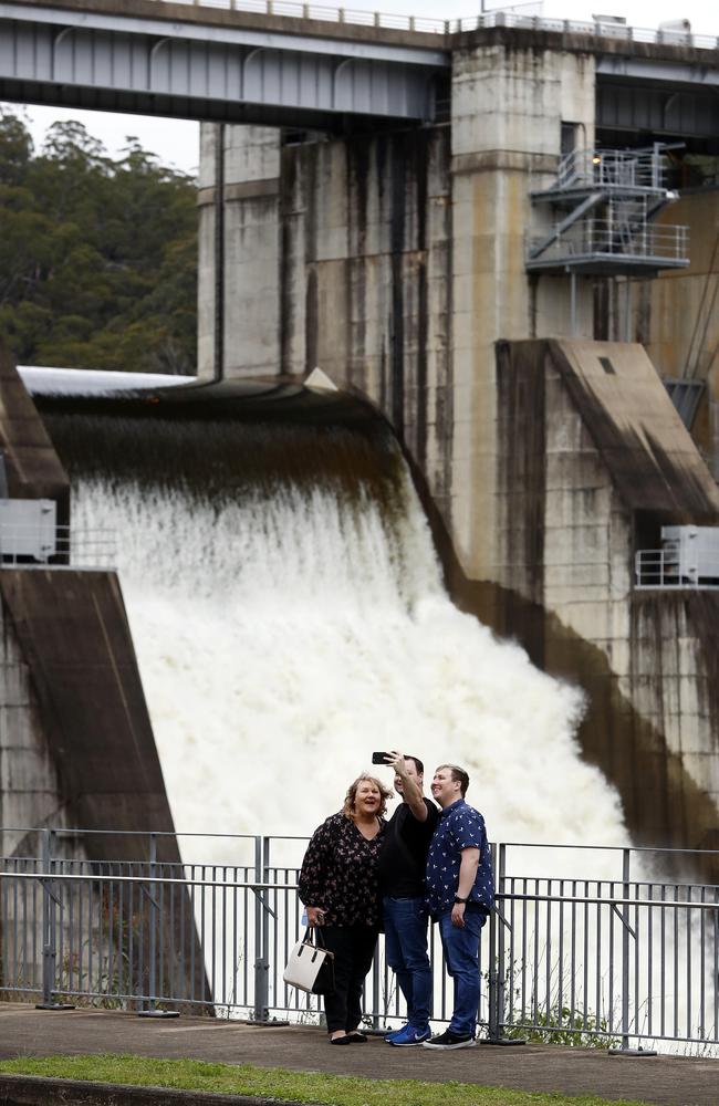 Warragamba Dam spills over following heavy rainfall. Picture: Sam Ruttyn