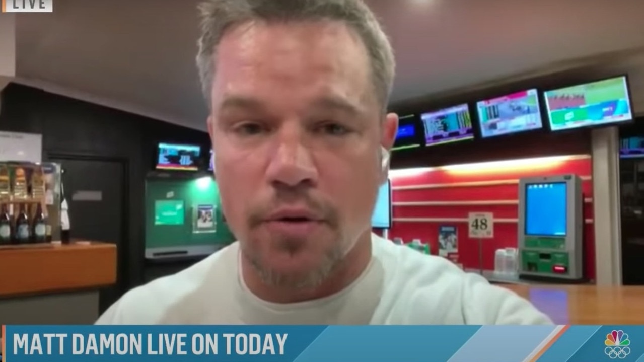 Matt Damon zooms into interview with US Today show from Australian pub. Picture: TODAY