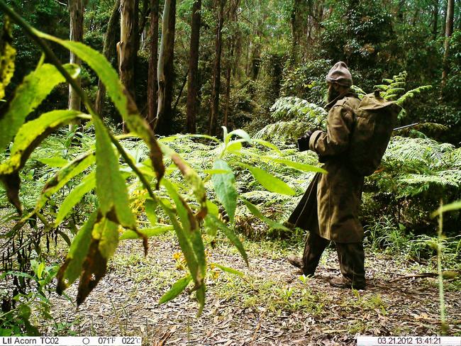 Police cameras rigged up in the NSW bush captured then fugitive Malcolm Naden. Picture: Supplied