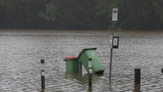 Flash flooding at Bonogin on the Gold Coast. Picture Glenn Hampson