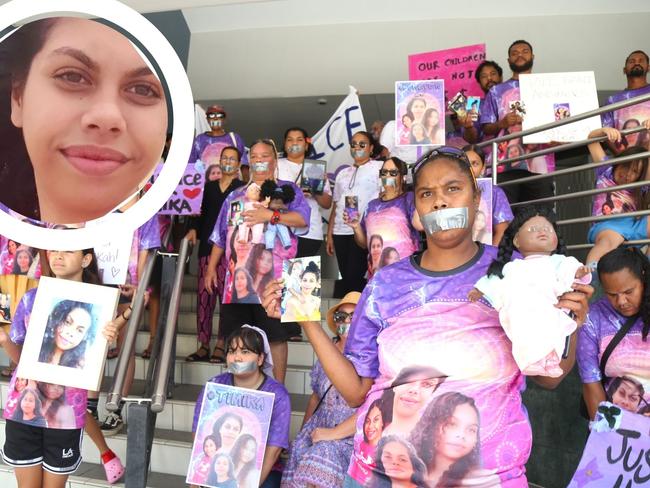 An emotion charged demonstration that laid siege to a Cairns office building has called for an open inquiry into a government department implicated in the suicide of a well known mother.