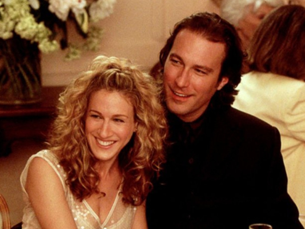 Sarah Jessica Parker (as Carrie) and John Corbett (as Aidan) in a scene Sex and the City. Picture: HBO