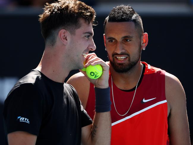 Thanasi Kokkinakis and Nick Kyrgios have started well in the doubles. Picture: Mark Stewart