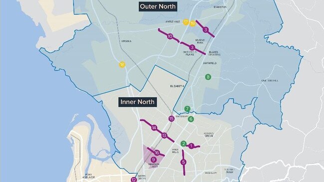 The Northern Adelaide Transport Study includes the Outer Northern suburbs and the inner, including a range of council catchments areas.