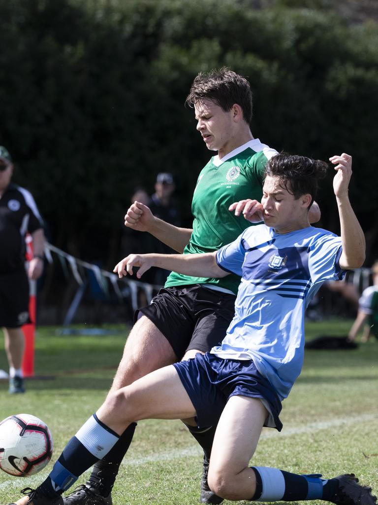 First XI football Brisbane Grammar School vs Brisbane Boys College. BGS #6 L. Minnikin August 8, 2020. Picture: Renae Droop