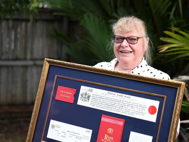 Bayview Heights woman Deb Evans gained her pilot's license in 1981, and last year was awarded membership of the Honourable Company of Air Pilots, with a ceremony marking the honour held in Brisbane. Picture: Brendan Radke