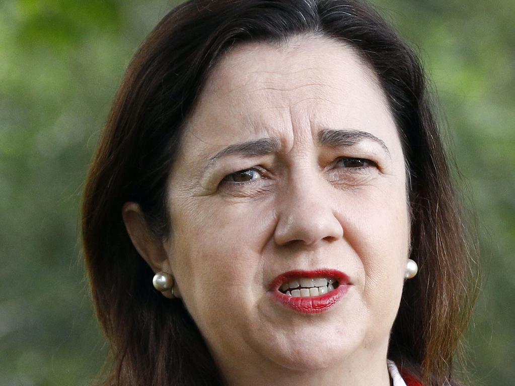 BRISBANE, AUSTRALIA - NewsWire Photos APRIL 2, 2021: Queensland Premier Annastacia Palaszczuk during a press conference in Brisbane. Picture: NCA NewsWire/Tertius Pickard