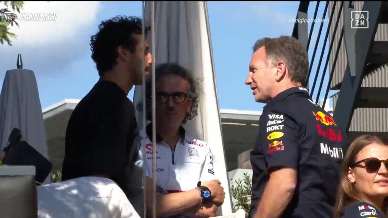 Daniel Ricciardo’s meeting with Christian Horner in Belgium.