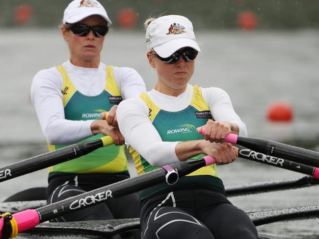 Aussie lightweight double sculls rowers Hannah Every Hall and Georgia Nesbitt.
