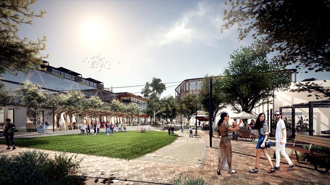 Artist impression of the Mount Barker City Centre town square.