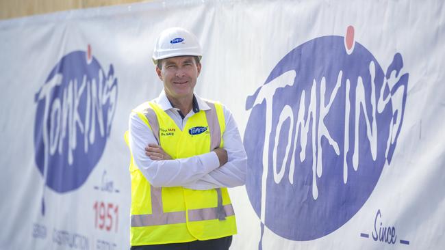Tomkins Commercial and Industrial Builders director Mike Tomkins on the worksite of the Silk One residential tower. Picture: Peter Wallis