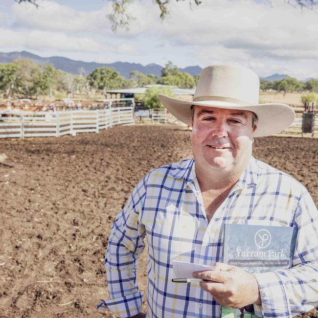 Marc Greening from Injemira Beef Genetics at Book Book, NSW at the Yarram Park Stud Female Dispersal sale. Picture: Nicole Cleary