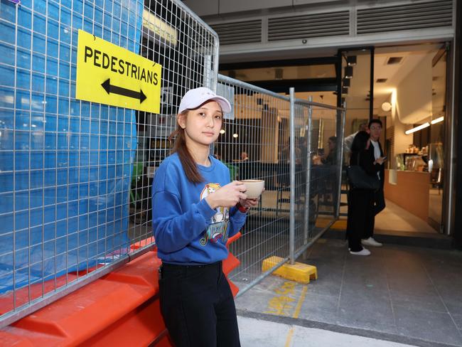 Barista Tanya Thanyamai from Capp coffee shop has noticed a drop in business. Picture: Rohan Kelly