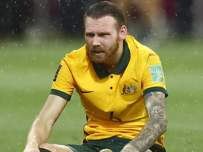 MELBOURNE, AUSTRALIA - JANUARY 27: Martin Boyle of Australia is seen on the ground during the FIFA World Cup Qatar 2022 AFC Asian Qualifier match between Australia Socceroos and Vietnam at AAMI Park on January 27, 2022 in Melbourne, Australia. (Photo by Mike Owen/Getty Images)